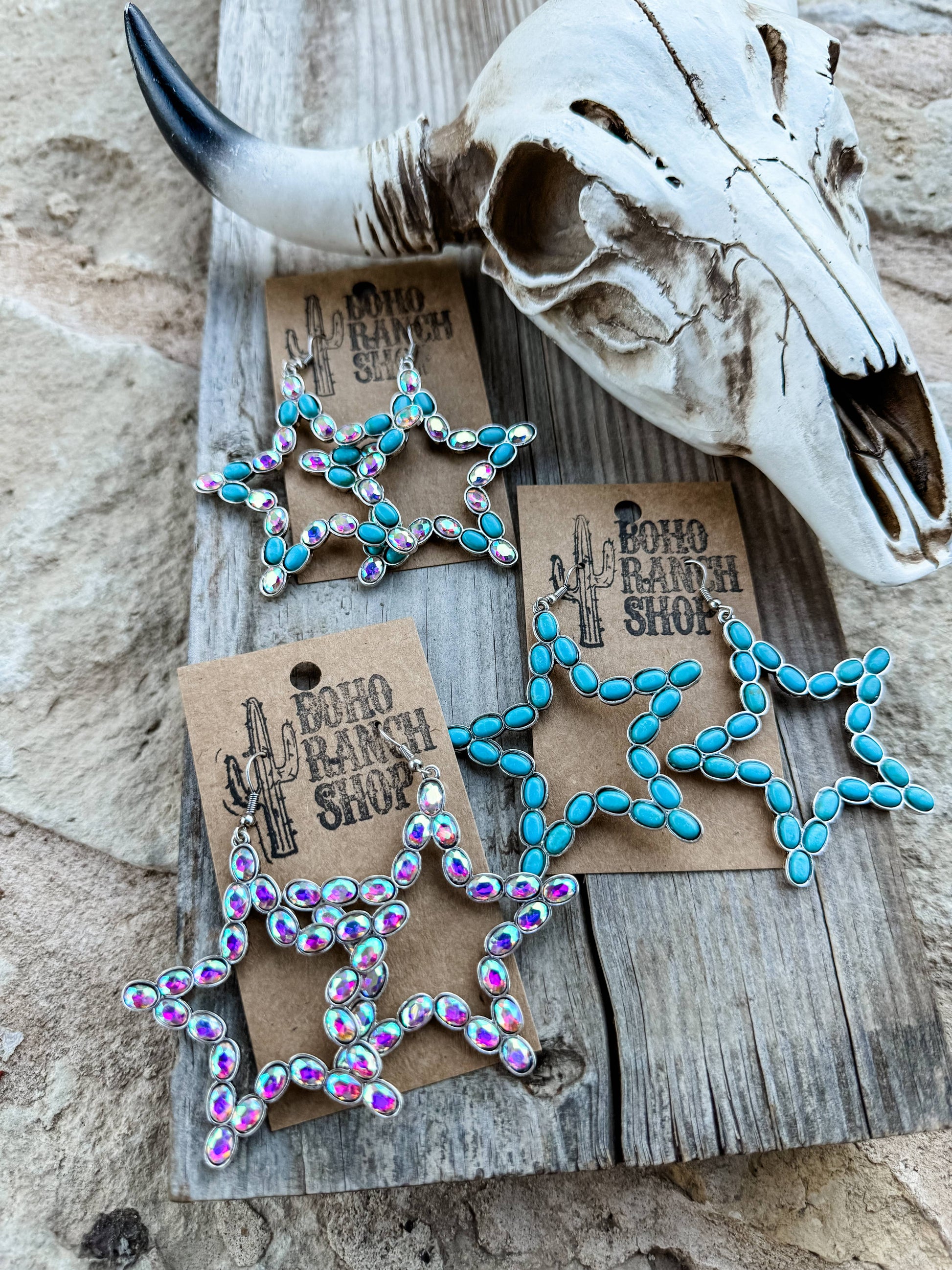Western Star Earrings - Rhinestone