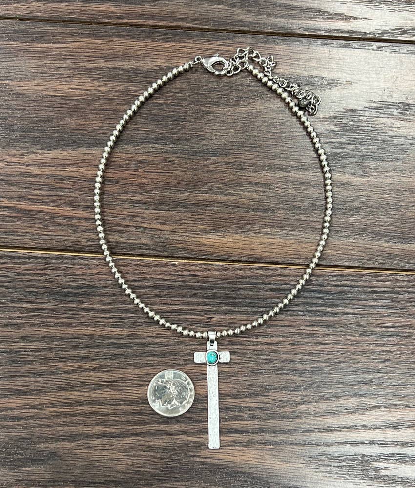 737192, Navajo Cross Turquoise Necklace