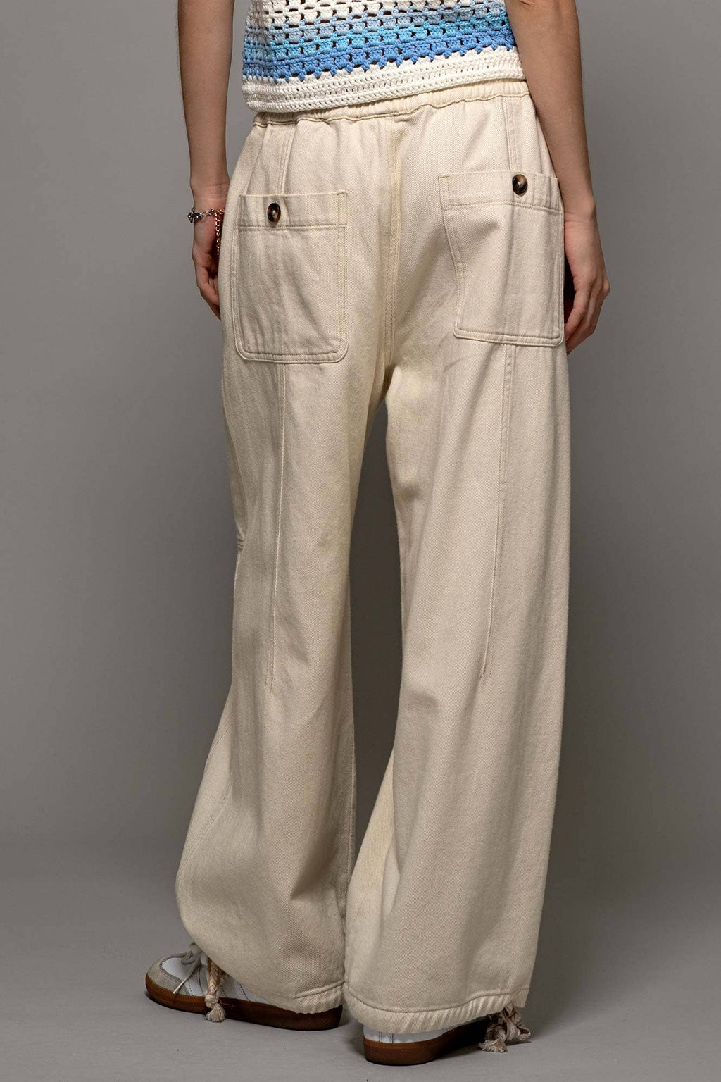 Adjustable Hem Cotton Utility Cargo Pants