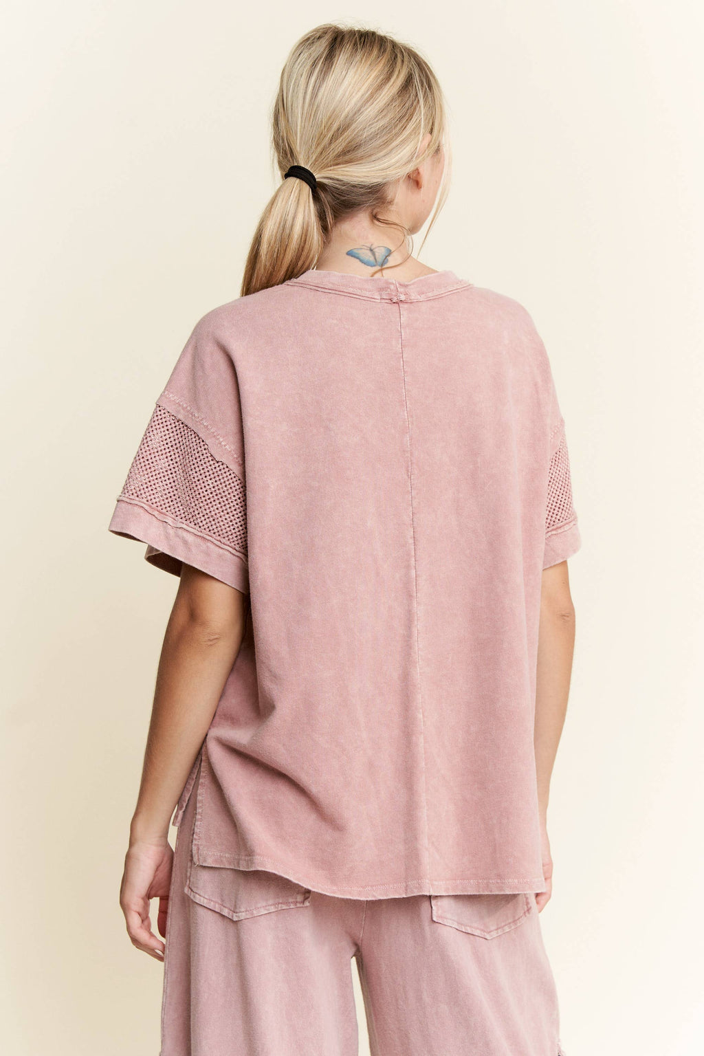 MineralWash Mesh Pocket Sleeve top