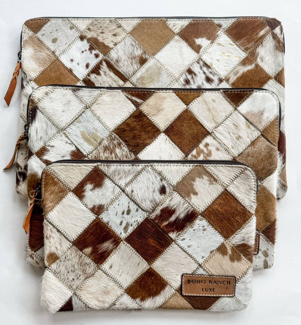BOHO LUXE LAPTOP tech sleeve computer bag hairon cowhide