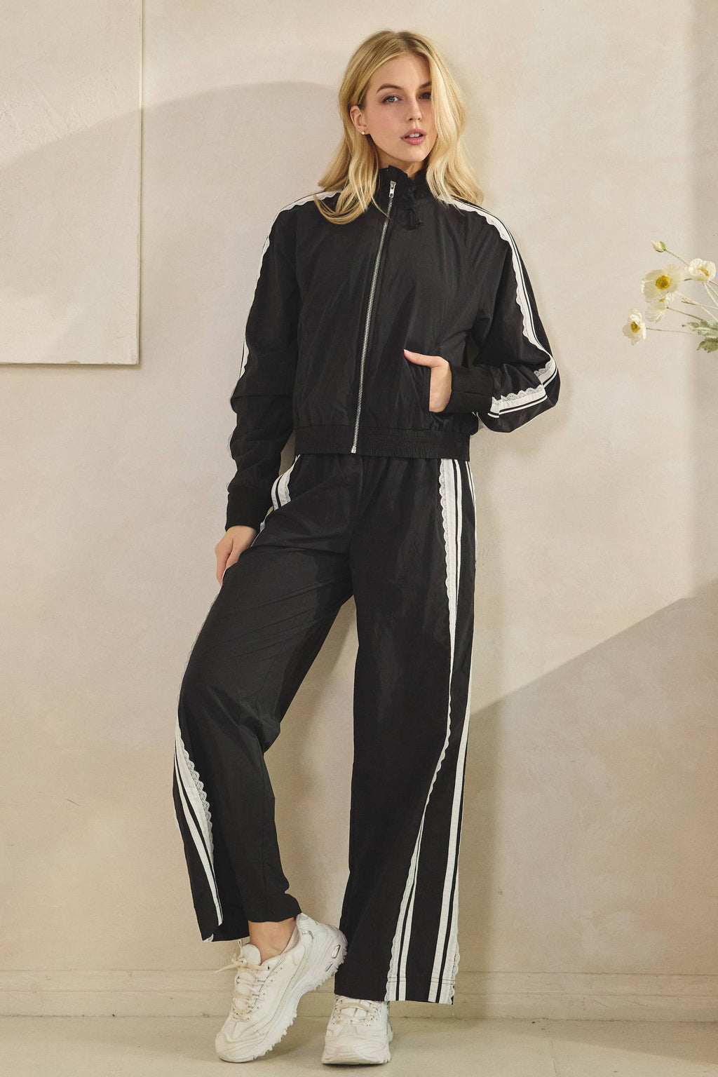 Nylon Laced Track Jacket