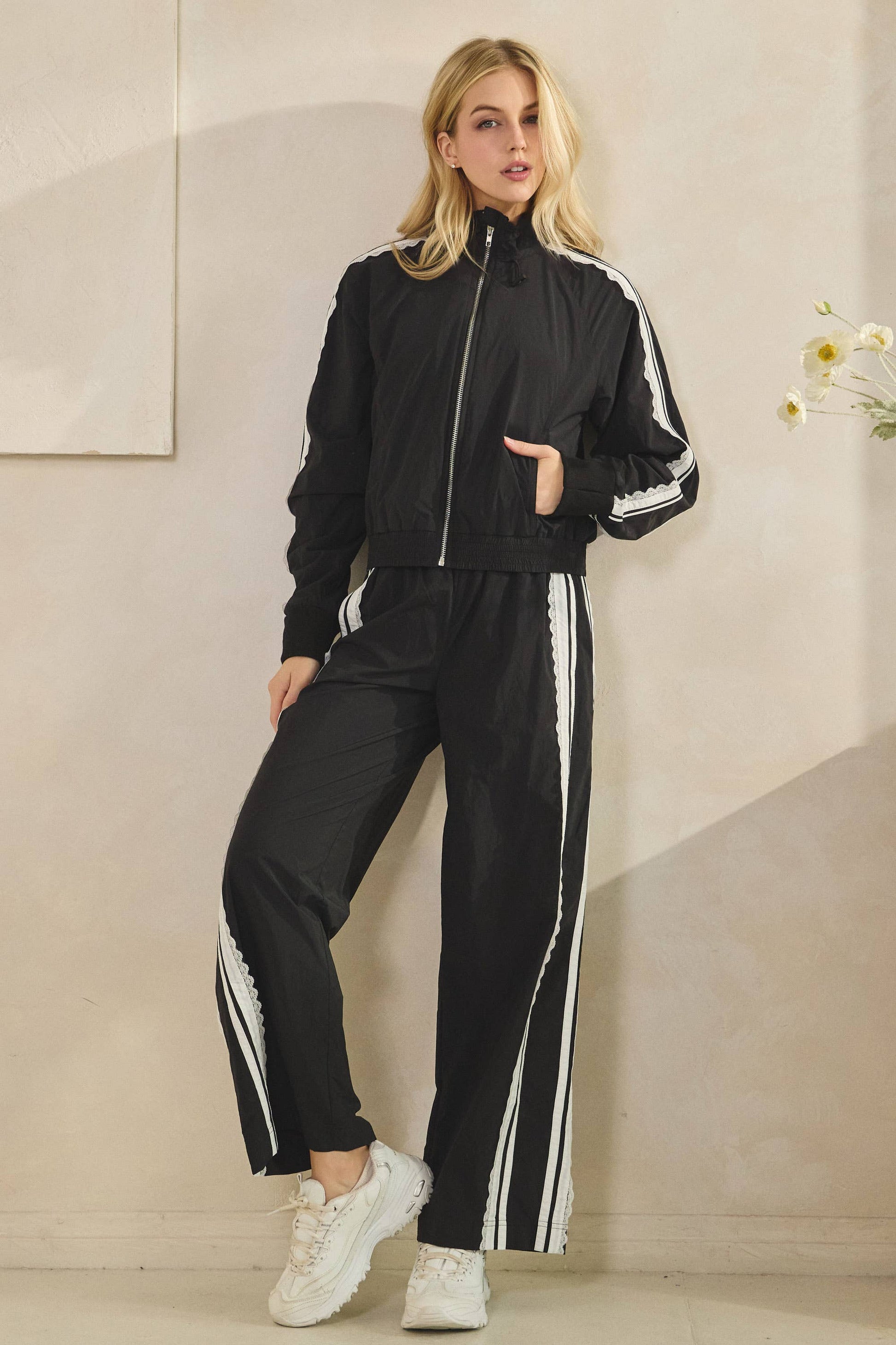 Nylon Laced Track Jacket