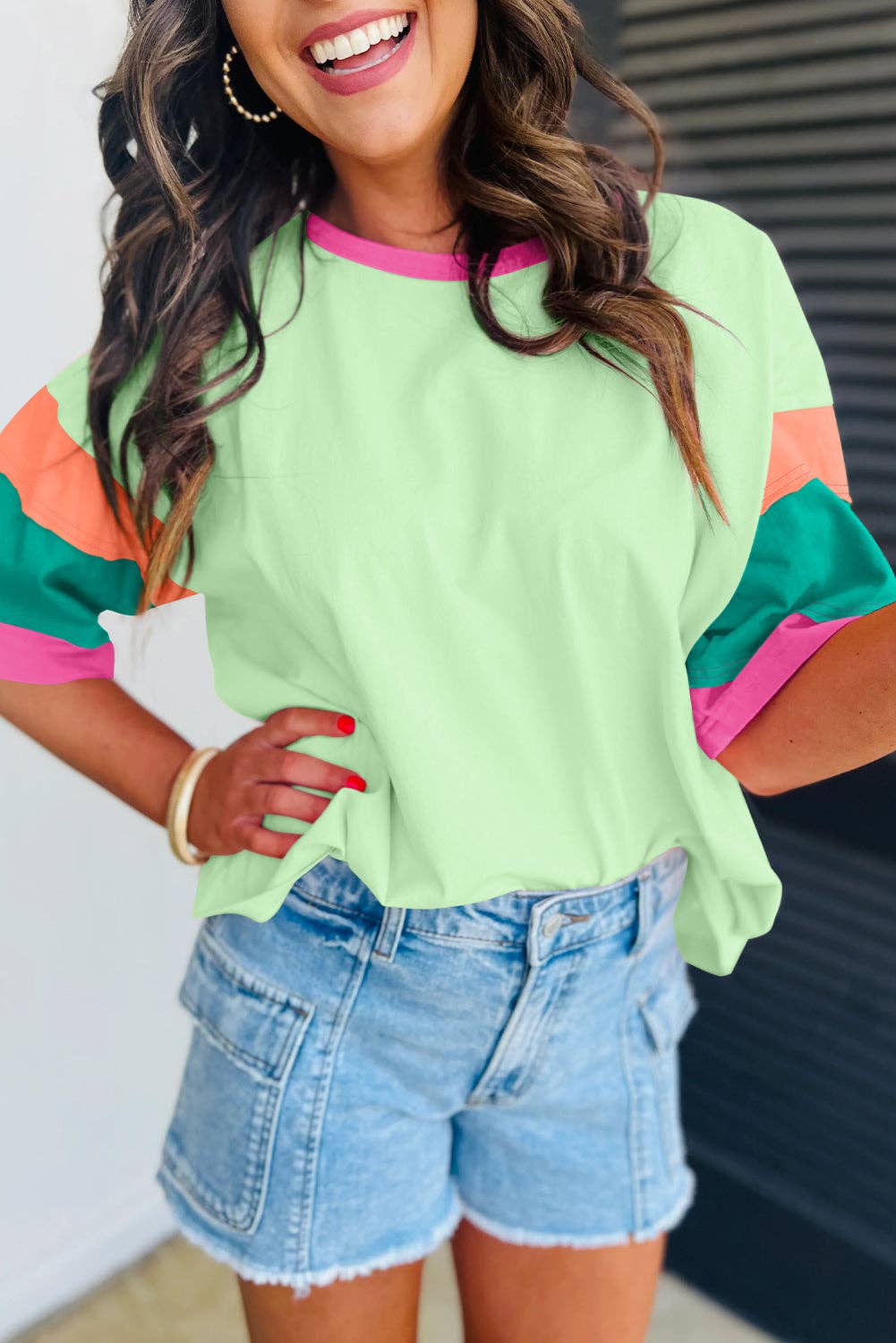 Colorblock 3/4 Sleeve