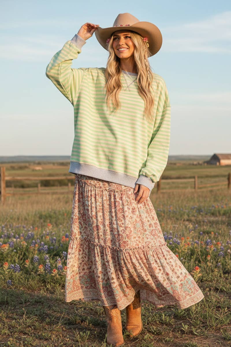 MULTI COLOR STRIPED SWEATSHIRT