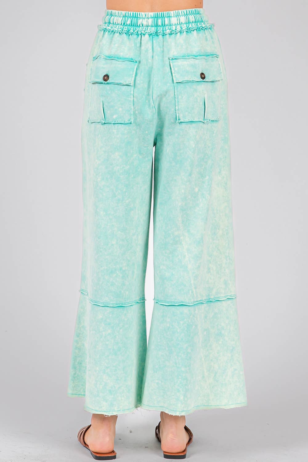 MINERAL WASHED TERRY KNIT PANTS