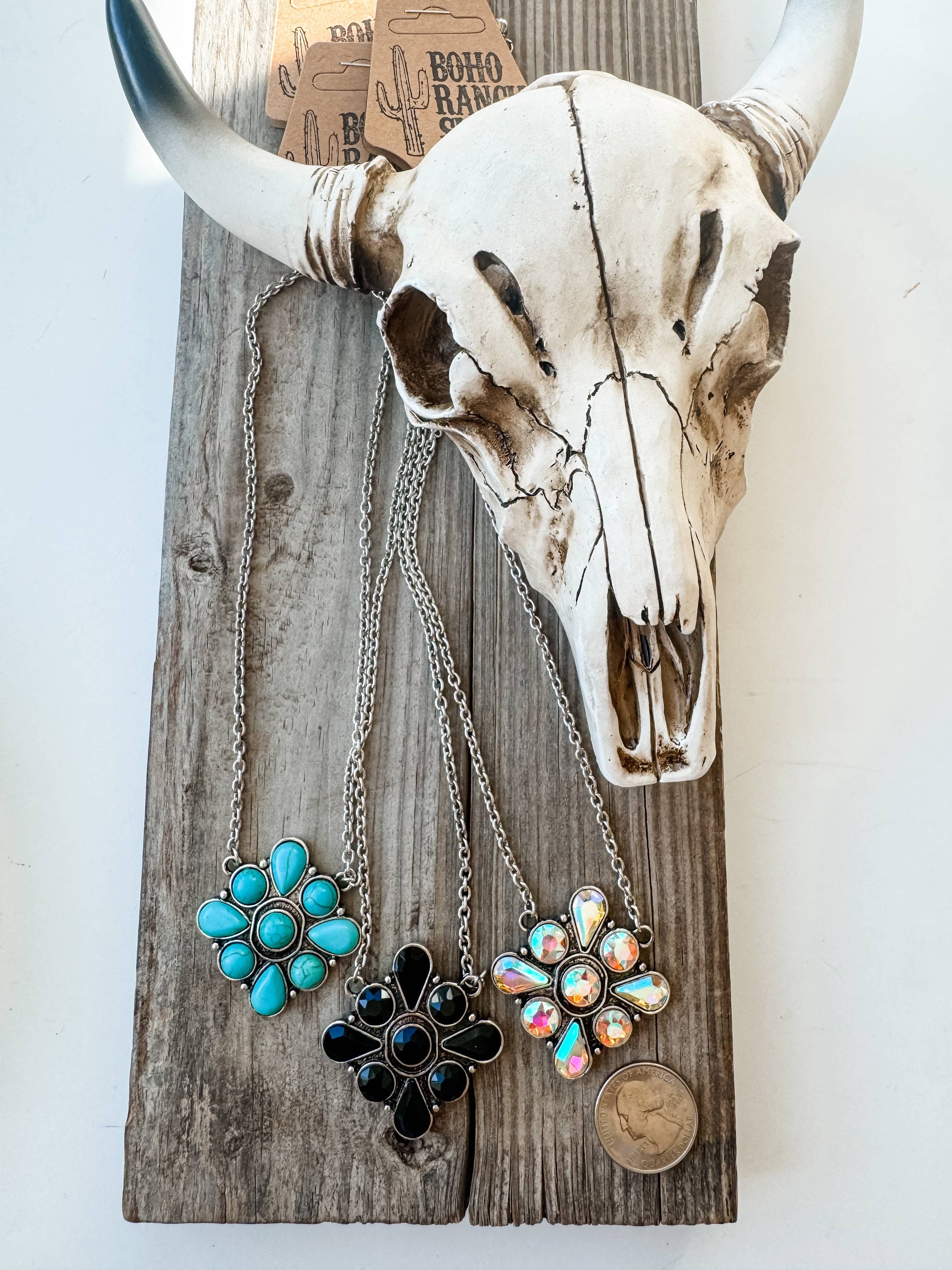 Western Cluster Pendant Necklace