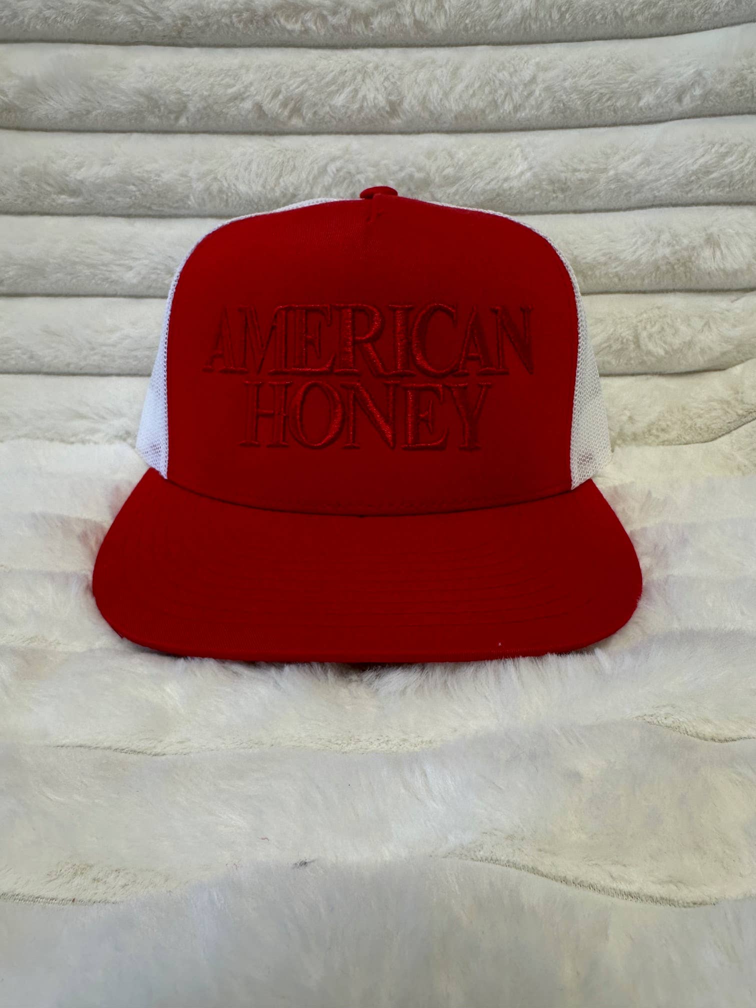 AMERICAN HONEY puff embroidered snapback hat