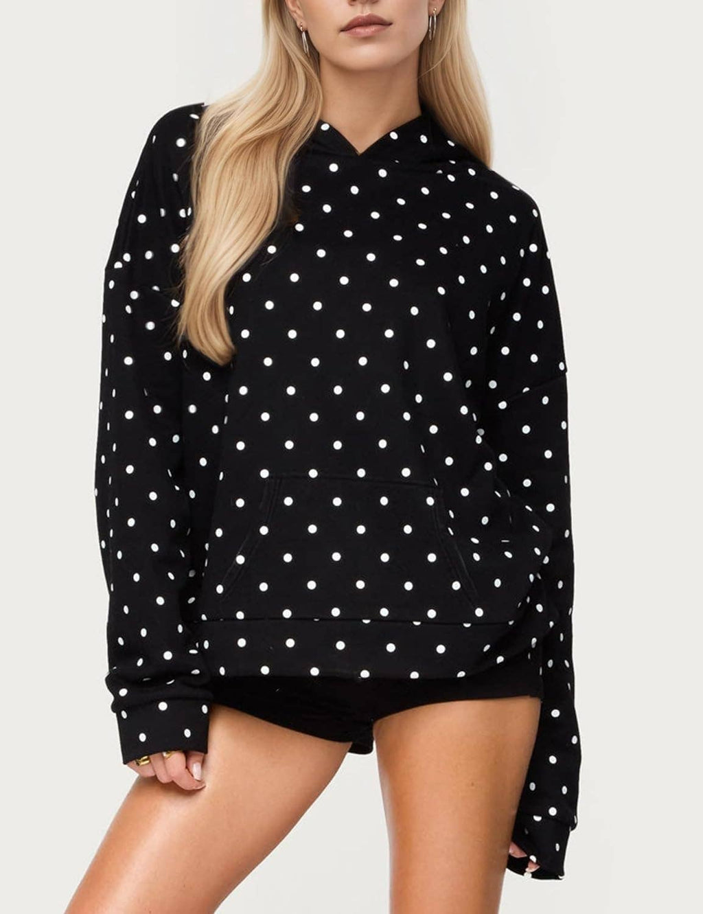 Oversized Polka dot print hoodie