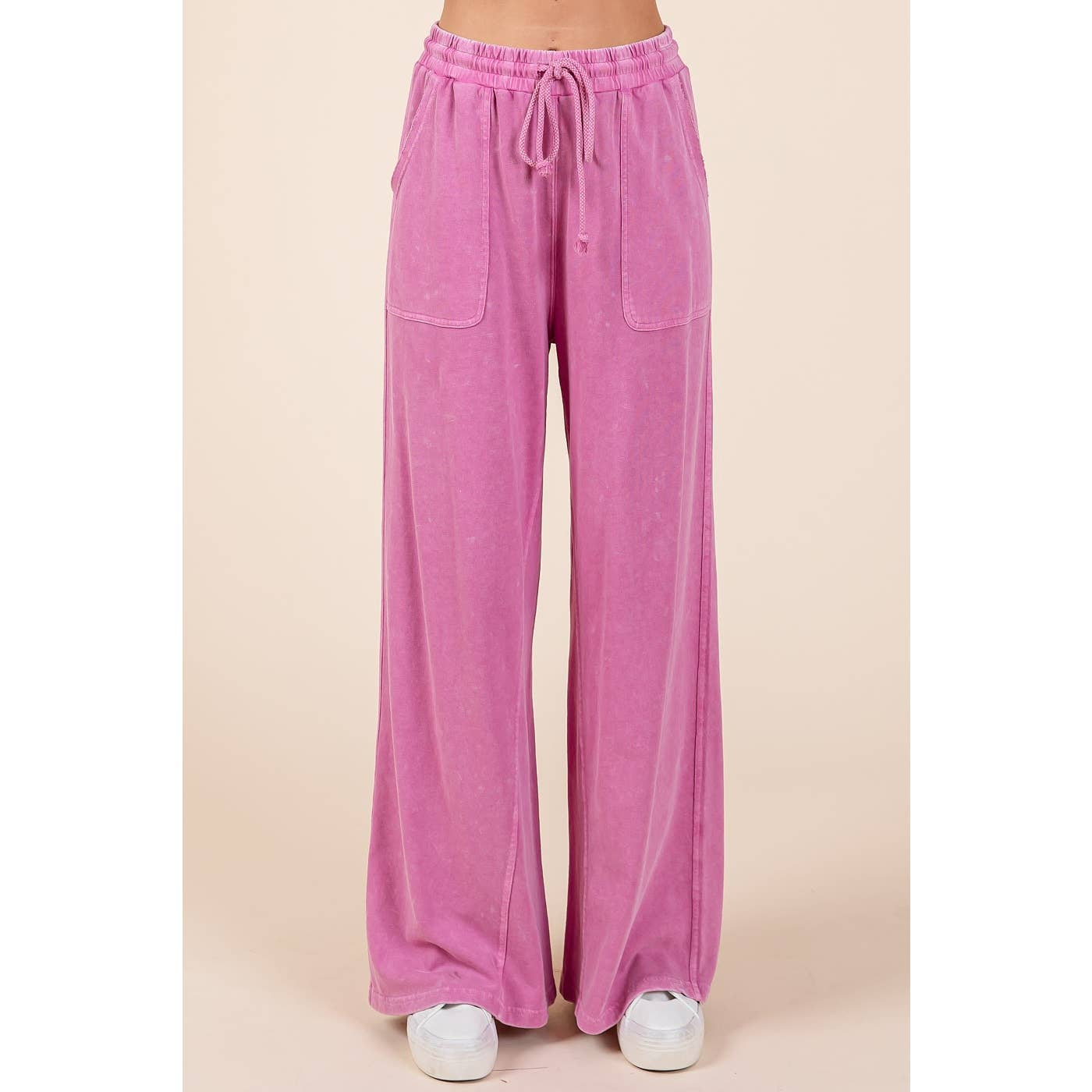 FRENCH TERRY WIDE LEG PANTS