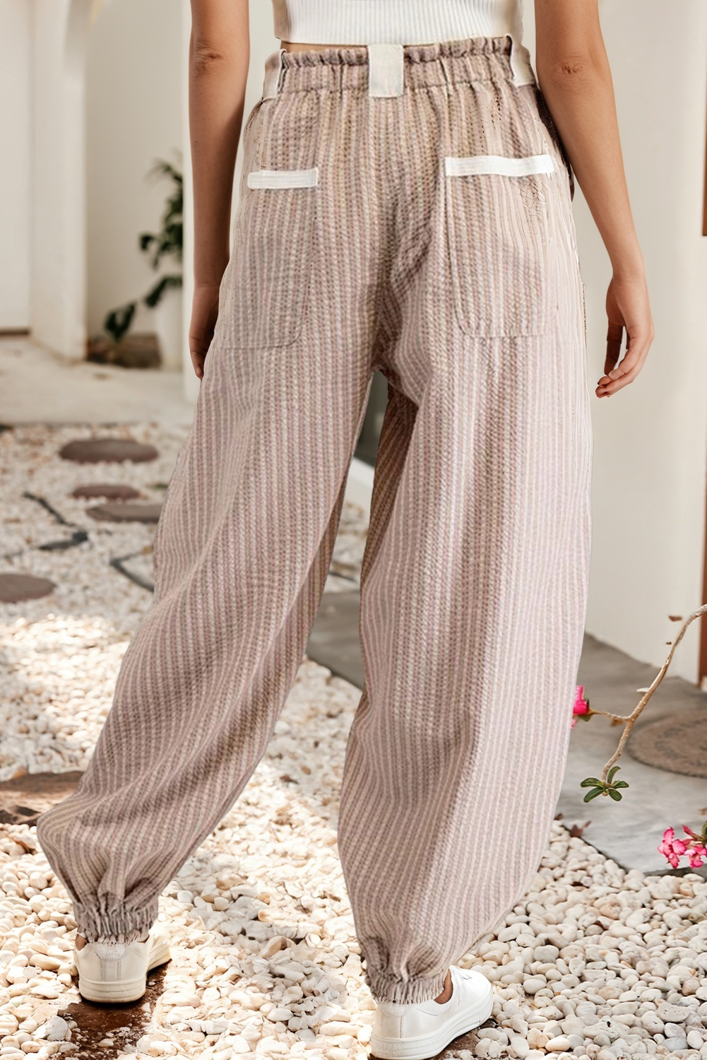 Striped Pocket Lantern Pants