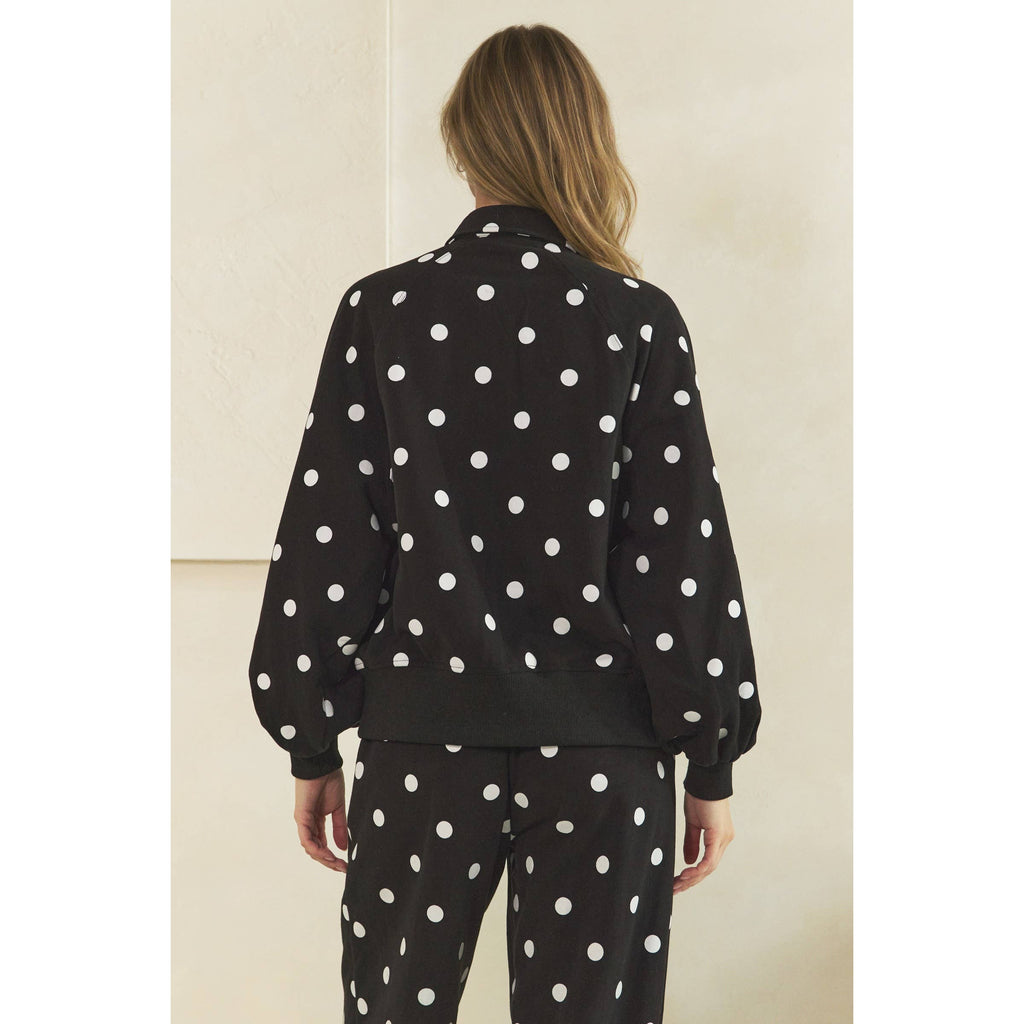 Playful Charm Polka Dot Quarter Zip